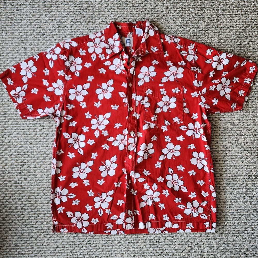 Gap Factory Mens Hawaiian Button Down Shirt